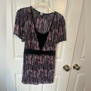 Studio 1940 Tie Back polyester blend v-neck tie back Top